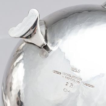 Georg Jensen, a sterling silver 3 pieces 'Blossom' coffee service, Jensen & Wendel, Copenhagen 1945-51.