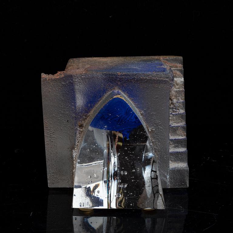 A glass sculpture by Bertil Vallien, for Kosta Boda.