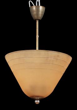 TAKLAMPA, glas, Sverige, 1930-tal. H 55.