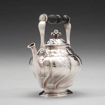 A Swedish mid 18th century silver tea-pot, mark of Jürgen Friedrich Sickman, Stockholm 1759.