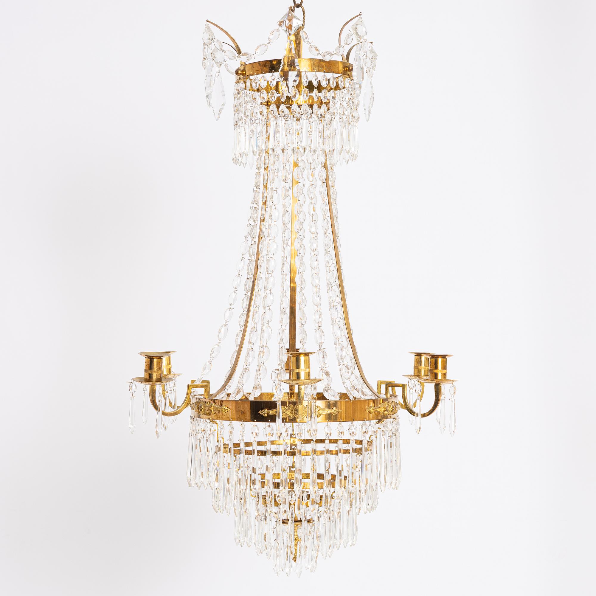 A Gustavian style channdelier, first half of the 20th Century.