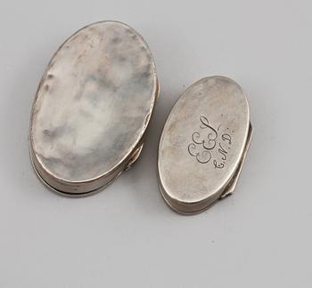 DOSOR, 2 st, silver, Sverige, 1800-tal, vikt 85 gram.
