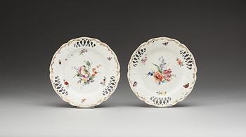 A set of 11 Berlin dessert dishes, 18th Century.