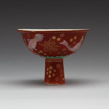 An enamelled stemcup, Qing dynasty, 18th Century.