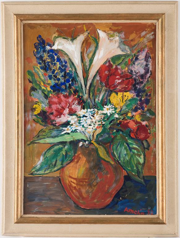 Albin Amelin, Still life with flowers.