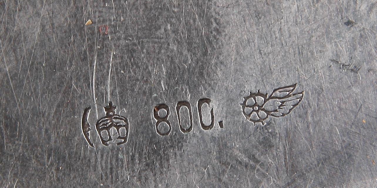 BRICKOR samt FAT, 4 st, silver. Bl a Tyskland, 1900-tal. Ca 1585 g.