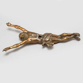 An 18th century bronze figure of Christ.