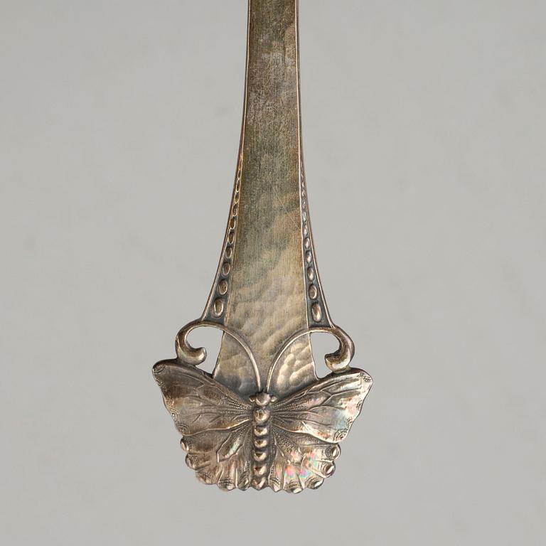 TÅRTSPADE, silver, jugend, Danmark 1920.