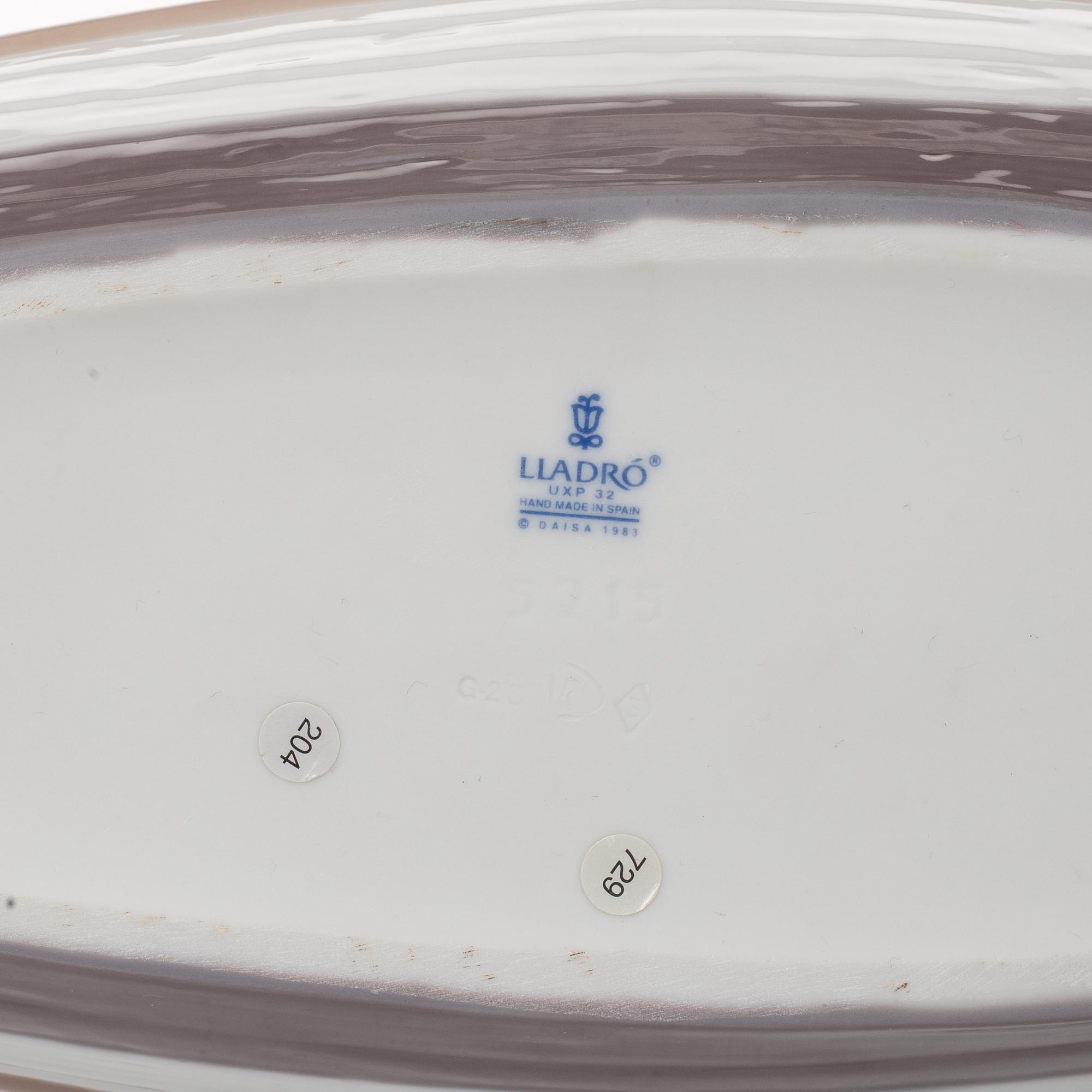 Lladro, two figurines, Salvador Furió, "A fishing lesson", and José Puché, "Fishing with gramps", Spain.