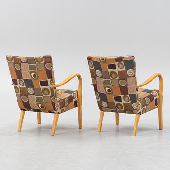 A pair of easy chairs, 1940's.
