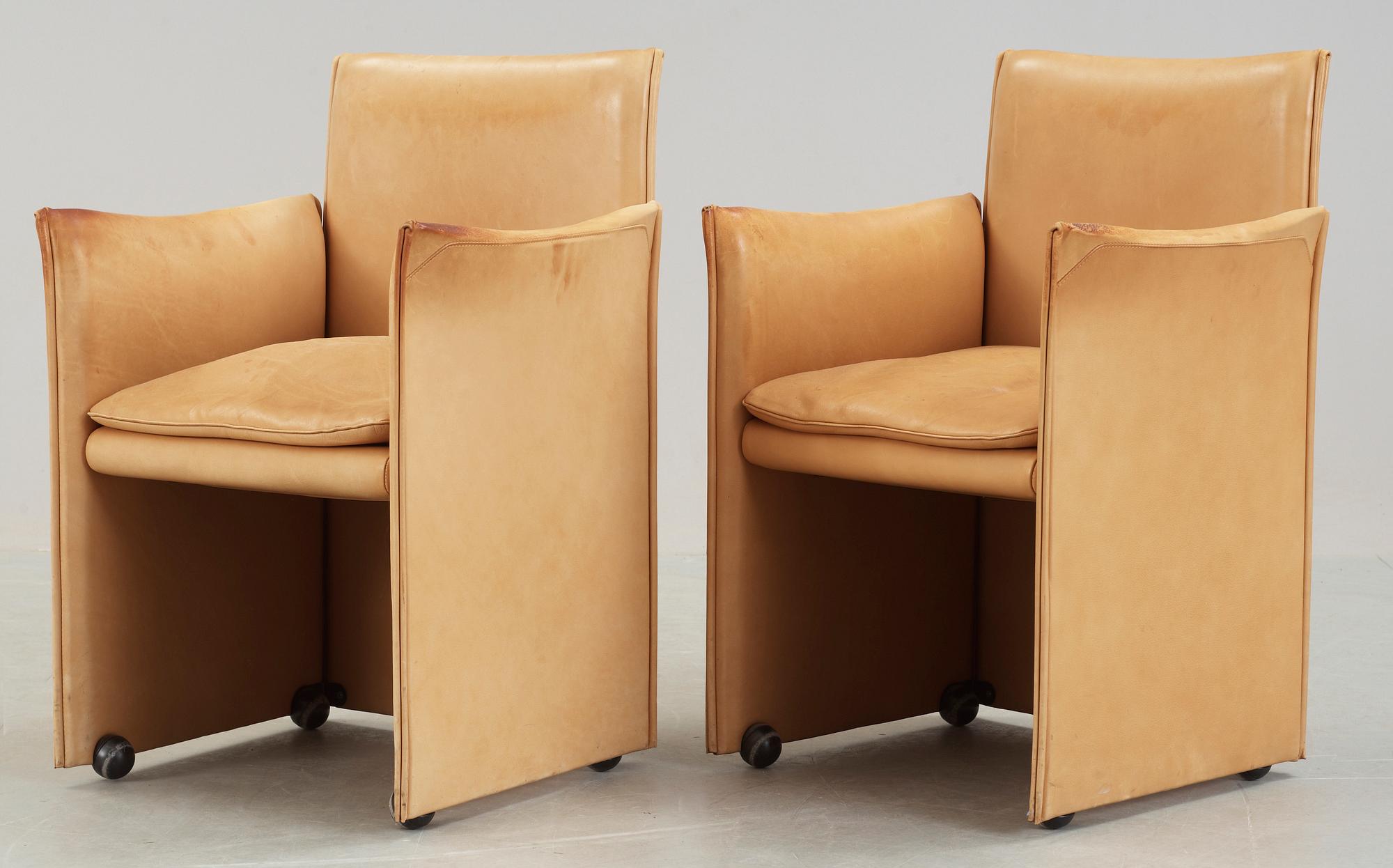 KARMSTOLAR, ett par, "Break", Mario Bellini, Cassina, modellen formgiven 1976.