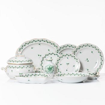 Matservis, 29 delar, "Parsley" och vas, porslin, Herend, Ungern.