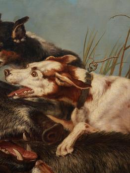 P. Vallati, Wild boar hunting with dogs.