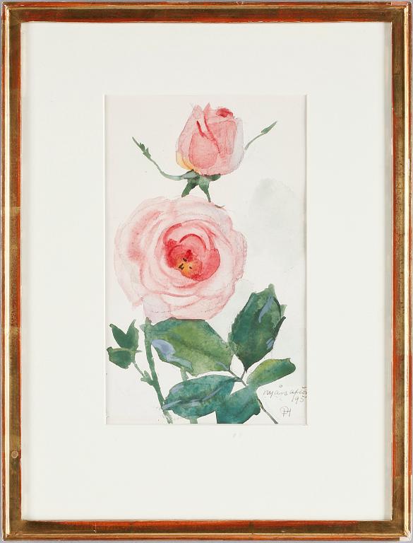 OLLE HJORTZBERG, akvarell, Monogramsignerad OH och daterad nyårsafton 1953.