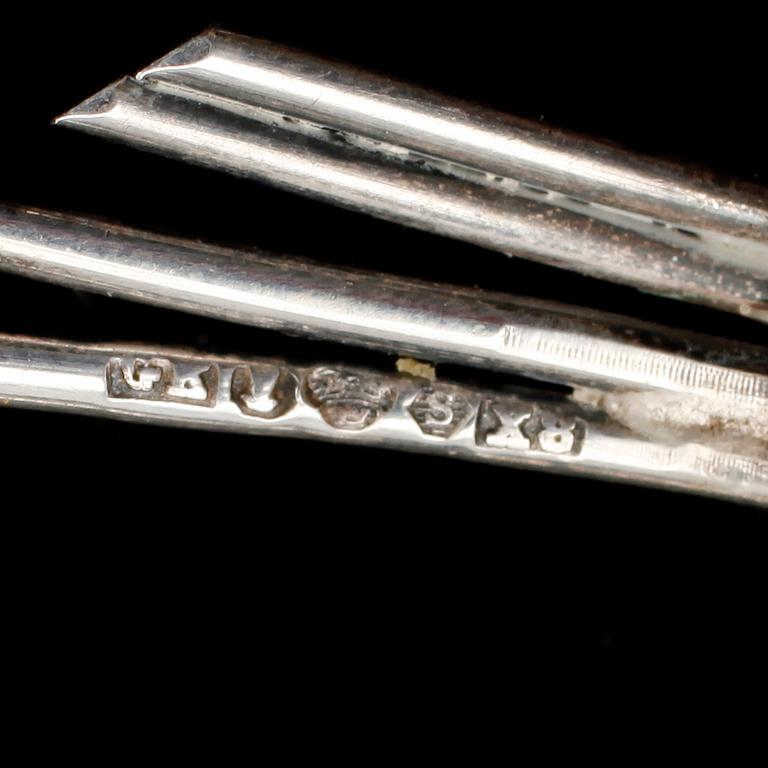 SMYCKEN, 7 del, silver, bla Ceson och Norge. Total vikt ca 83 g.