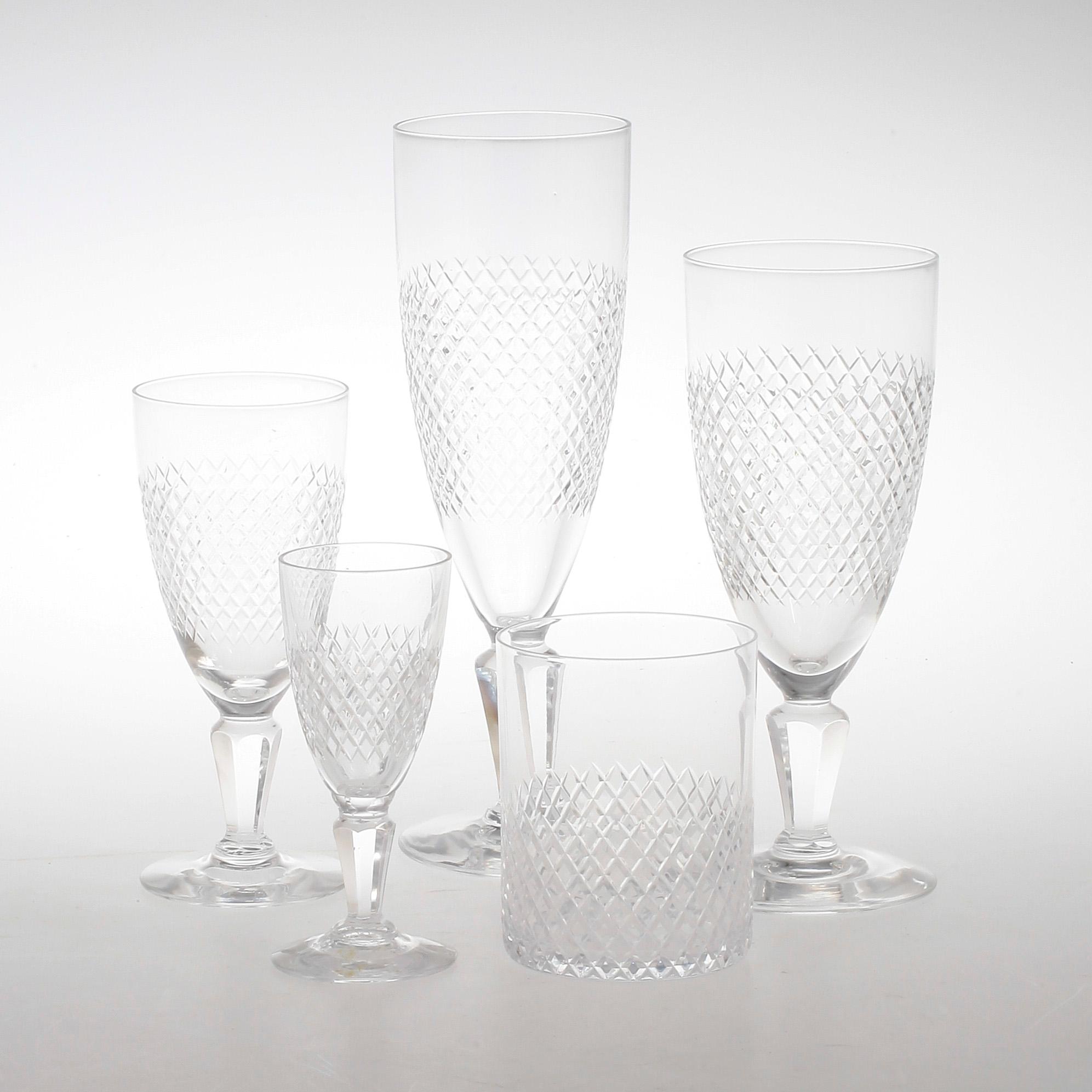 SERVIS, 54 delar, glas, "Safir",  Kosta Boda, 1900-tal.