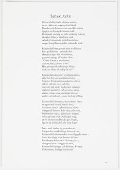 Gösta Werner, mapp, "Visor av Evert Taube med bilder av Gösta Werner".