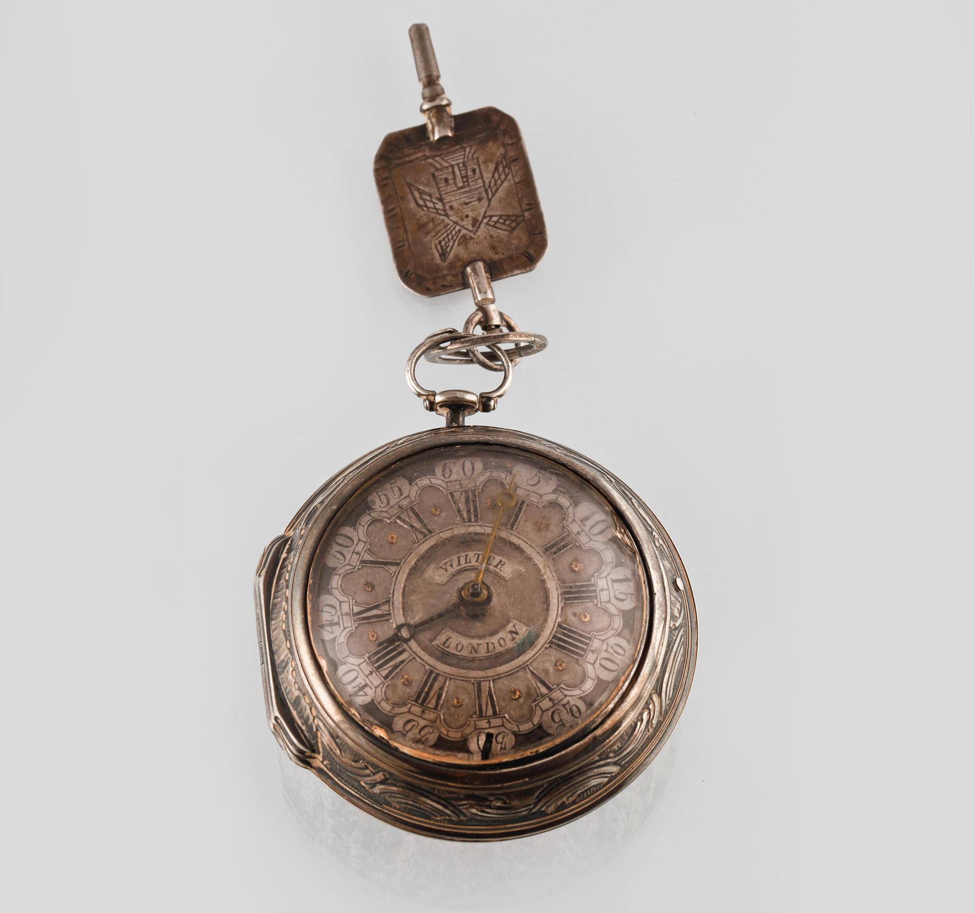 FICKUR, silver, John Wilter, London, 1700-tals mitt/andra hälft.