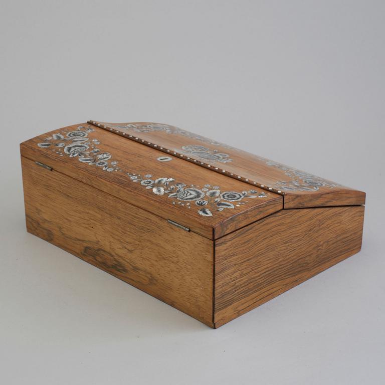 A 19th century wooden box.