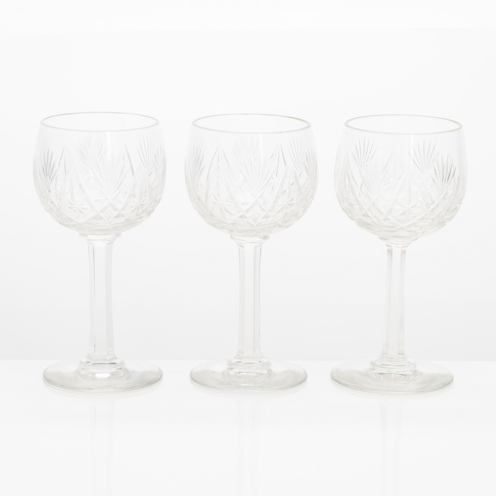 Glasservis, 110 delar, Riihimäen Lasi, Leo-, Yrjö- och Aino-serie, 1900-talets mitt och senare hälft.