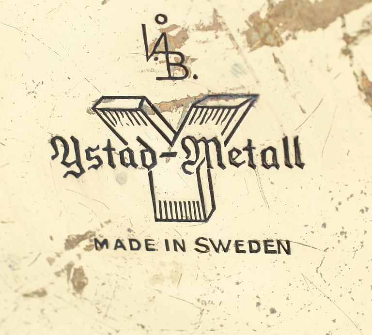 LJUSSTAKAR, 6 st, mässing, "Liljan", Ivar Ålenius Björk,  Ystad-Metall, 1900-tal.