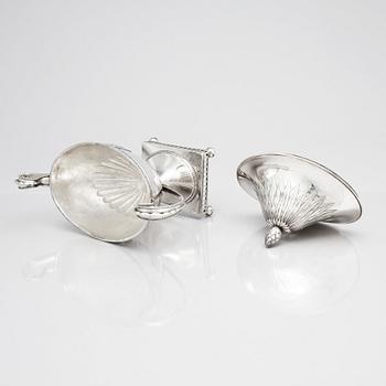 A pair of Gustavian silver sugarbowls, mark of Mikael Nyberg, Stockholm 1791.