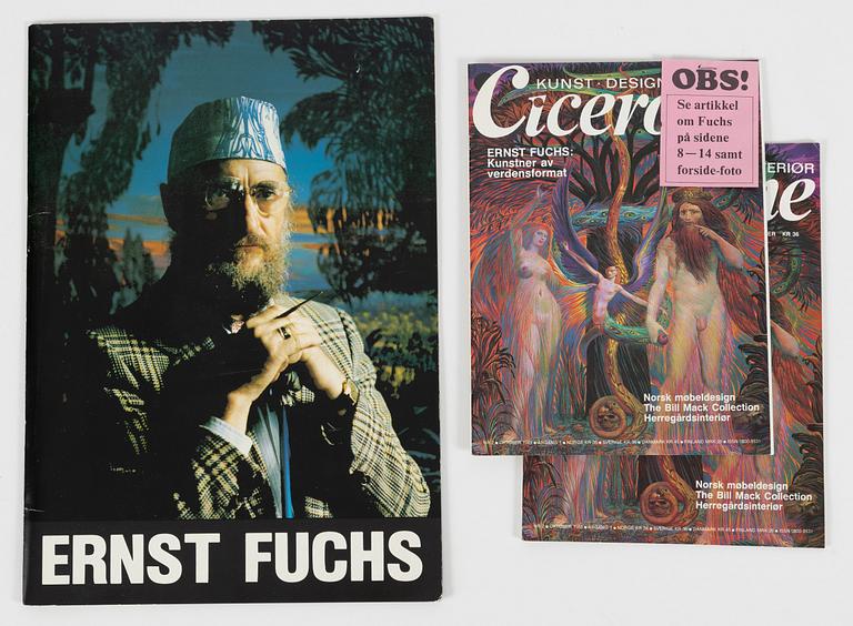 Ernst Fuchs, "Beneath the tree", mapp.  + två inramade.