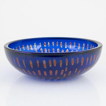 Sven Palmqvist, a 'Ravenna glass bowl, Orrefors, signed and dated 1986.
