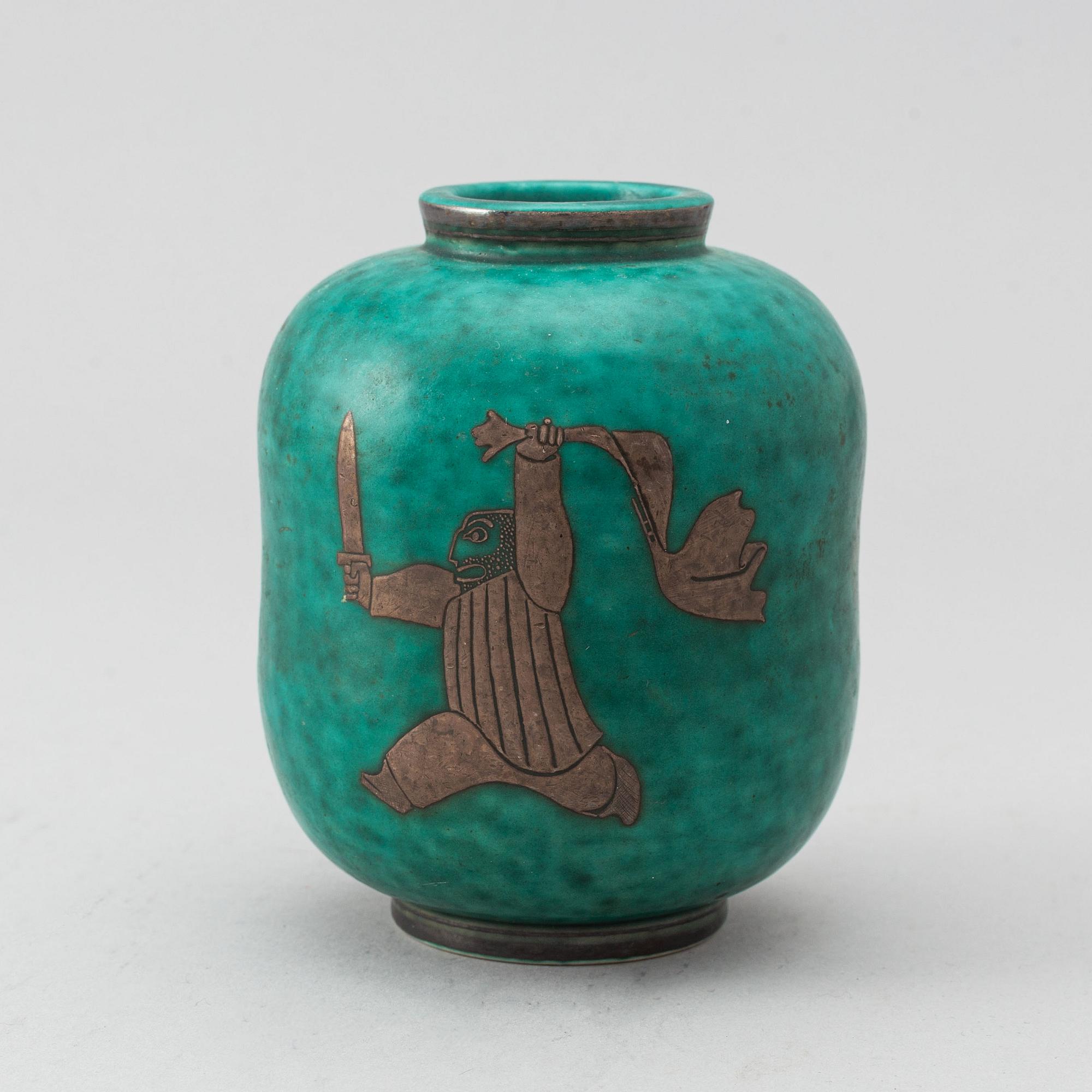 Wilhelm Kåge, a stoneware vase, "Argenta", modell 1079, Gustavsberg.