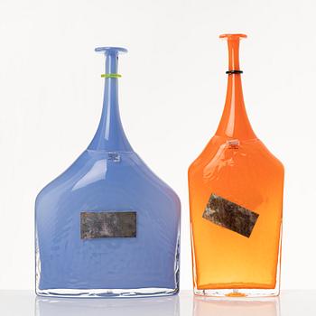 Bertil Vallien, two 'Satellite' glass vases from Kosta Boda, Sweden.