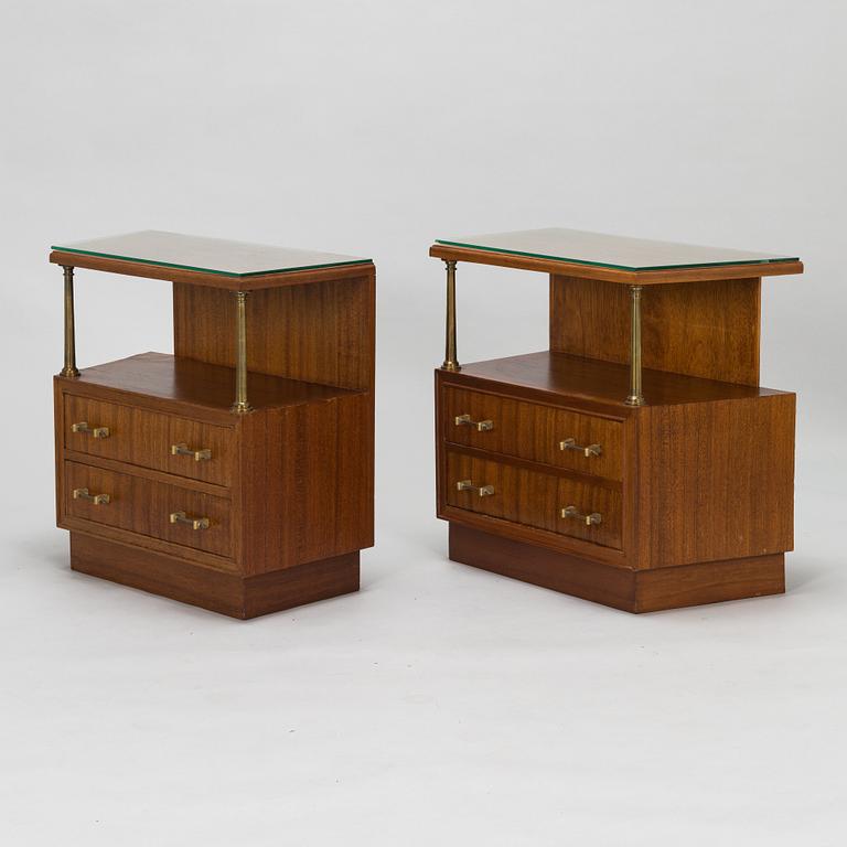 A pair of bed side tables, 1960s-70s.