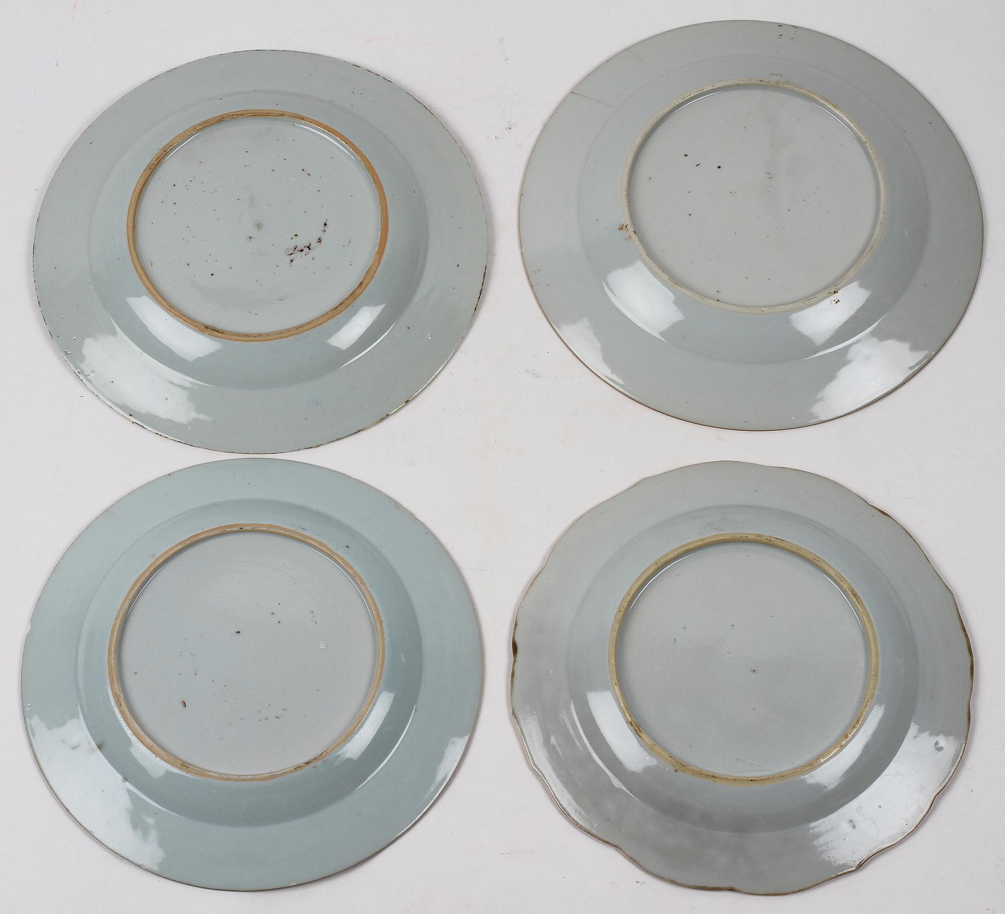 TALLRIKAR, 4 st, porslin, Kina, 1700-tal.