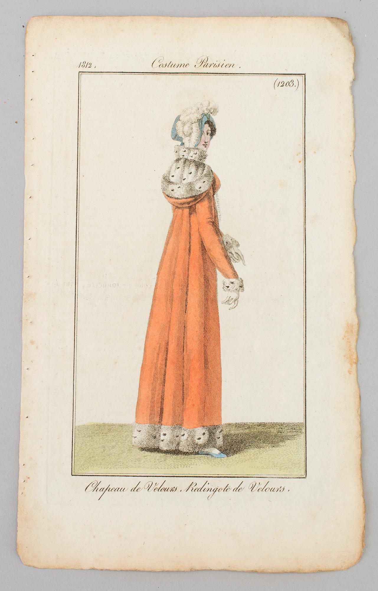 A SET OF 22 HAND COLOURED FASHION ILLUSTRATIONS, early 19th century.