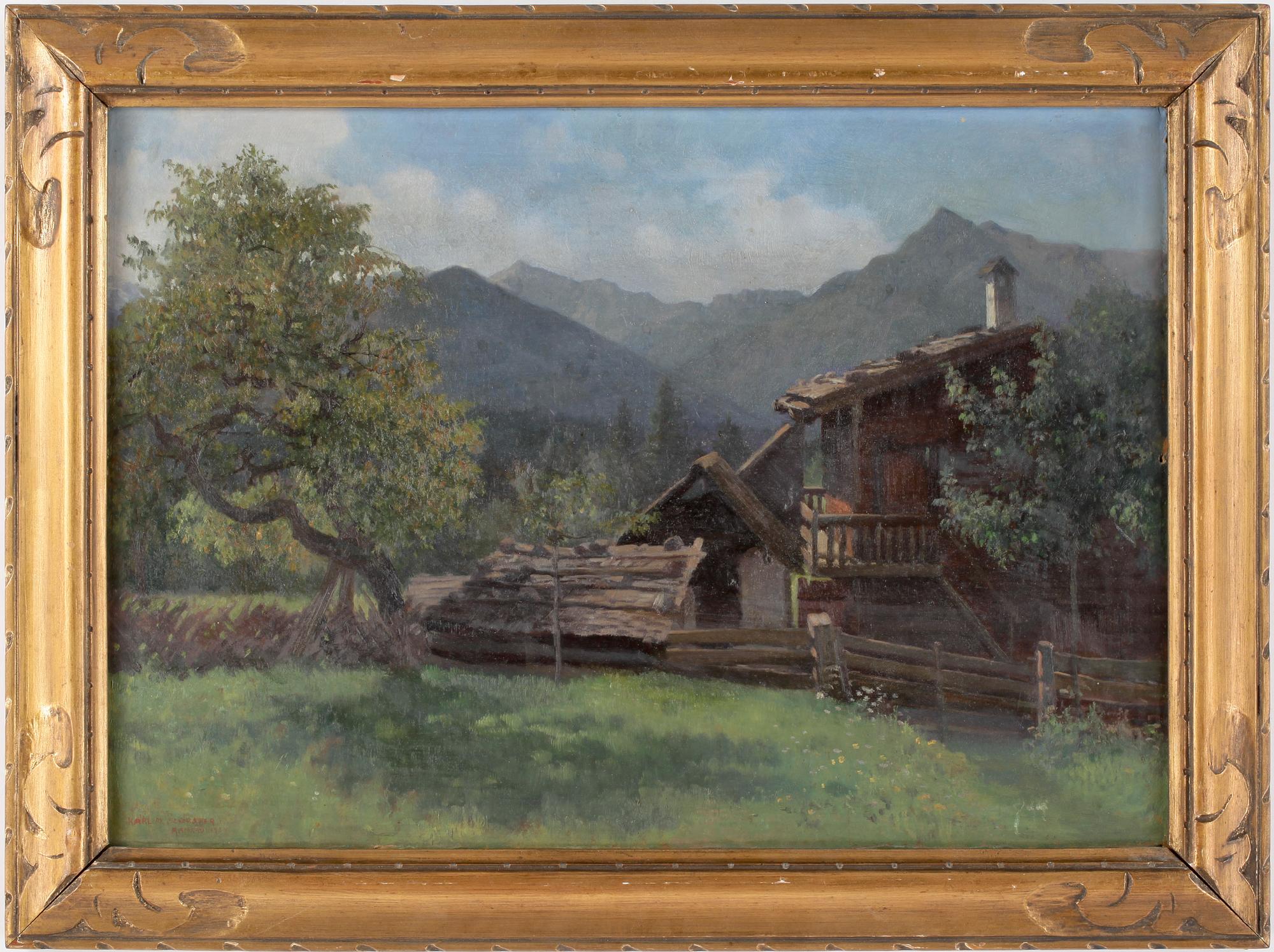 KARL MARIA SCHUSTER, olja på pappannå, 1924.