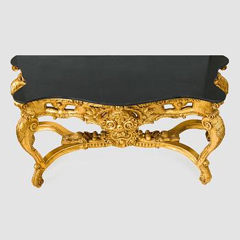 Mirror with console table, Baroque style, late 20th century.