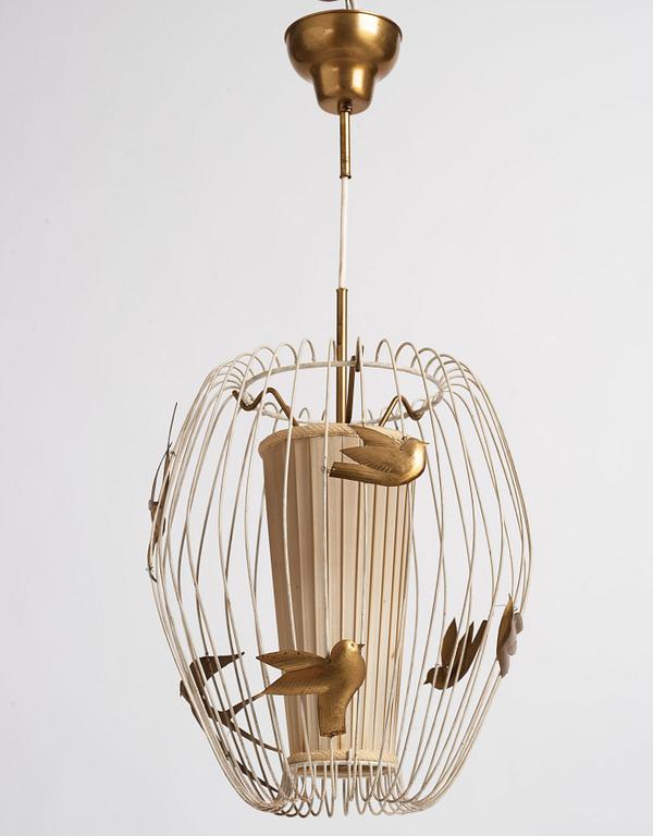 Hans Bergström, taklampa, modell "3", ateljé Lyktan, Åhus 1940-50-tal.