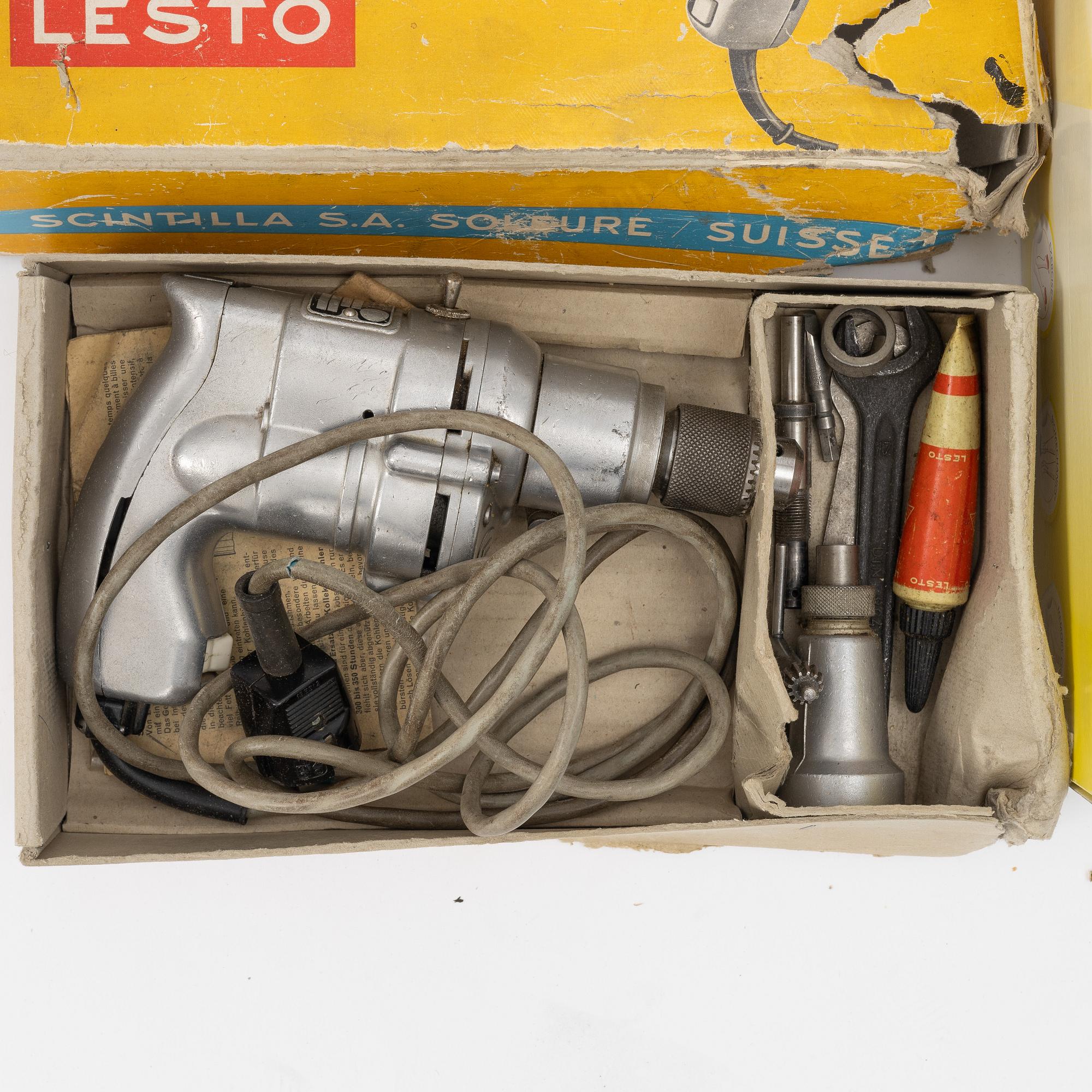 Watchmaking tools and spare parts, including a lathe by Lorch.