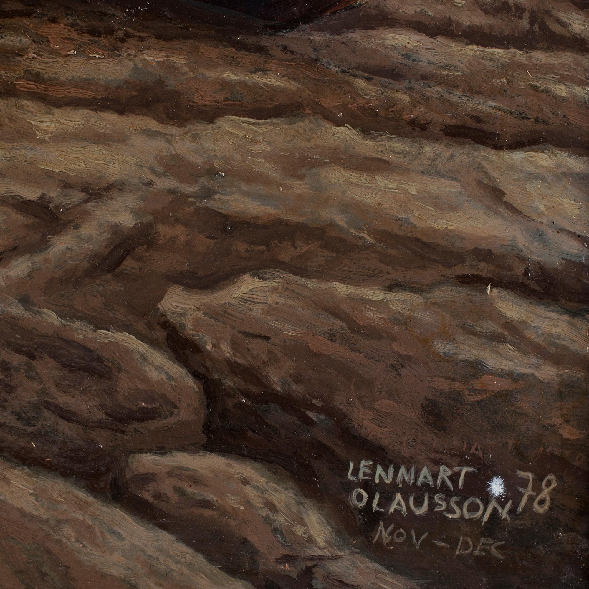 LENNART OLAUSSON, olja på pannå. Sign o dat -78 Nov-Dec.