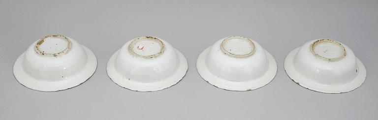 A set of four blue and white dishes. Ming dynasty, Wanli (1573-1620).