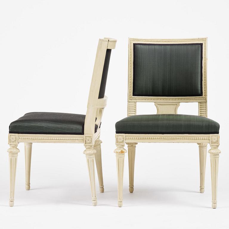 A set of eight (6+2) klismos-chairs attributed to C. J. Wadström (master 1788-1816).