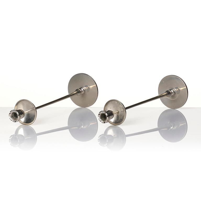 Josef Frank, a pair of pewter candlesticks, Firma Svenskt Tenn, Stockholm, 1956.