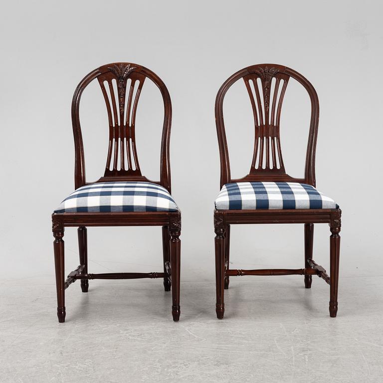 Stolar, 8 st, gustaviansk stil, 1900-talets andra hälft.