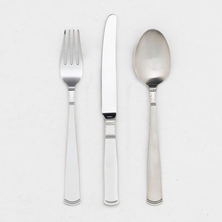 Jacob Ängman, A 96-piece silver flat ware set, 'Rosenholm', GAB & Mema, Sweden, 1996-2014.