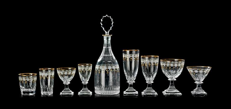 A Kosta 'Junior' glass service, 20th Century. (62 pieces).