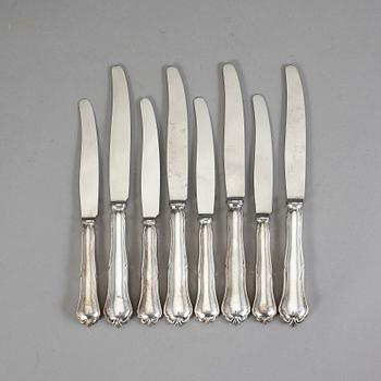 BESTICKSERVIS, 28 delar, silver, modell Viktoria, CG Hallberg, 1900-talets mitt. Total vikt ca 1680 g.