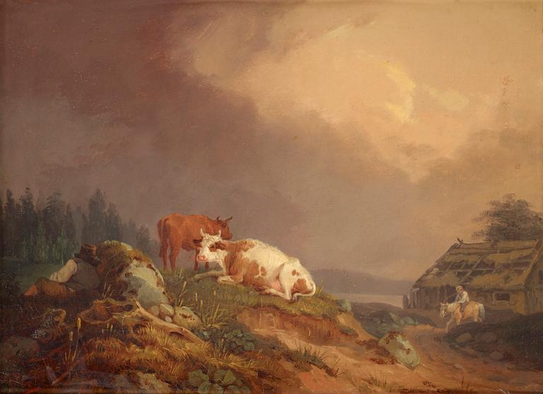 Per Wickenberg, Landscape with resting cows.