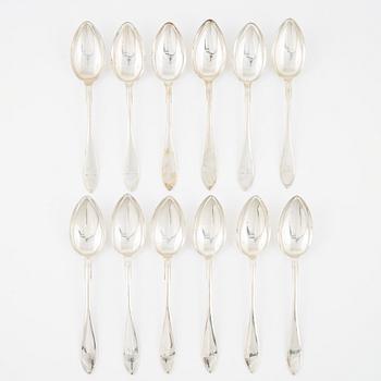 A group of 12 Swedish silver spoons, including GAB, Stockholm, 1926.