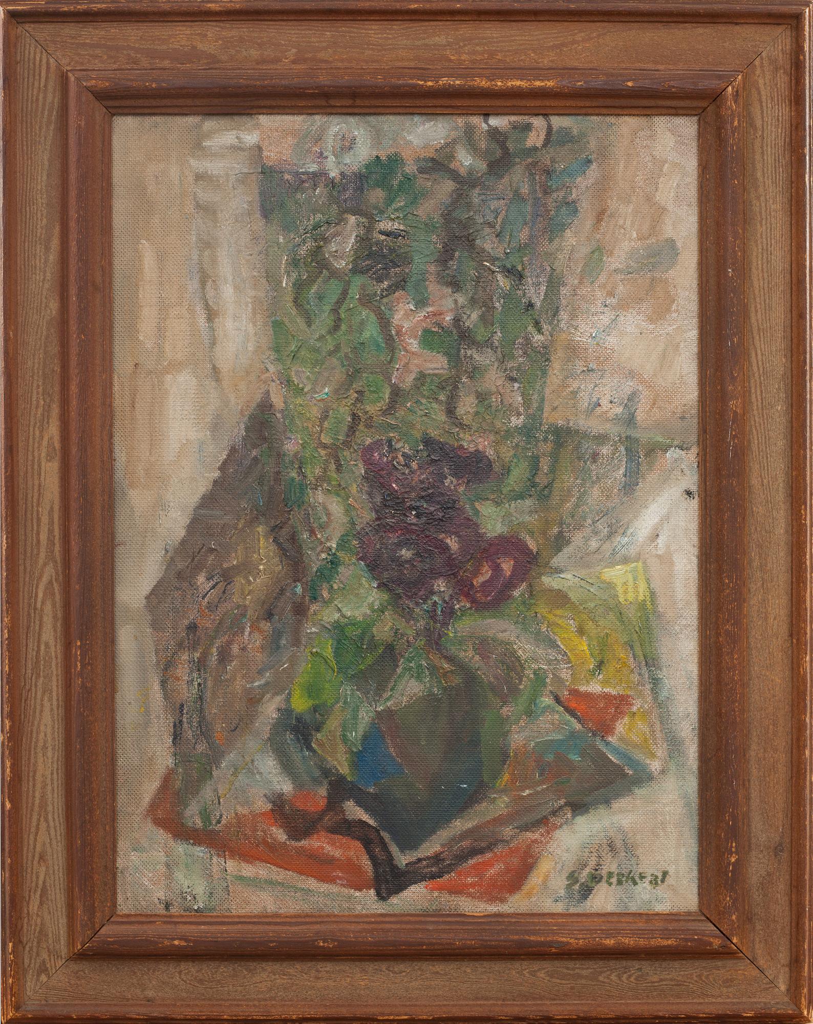 SIRI DERKERT, olja på pannå, signerad.