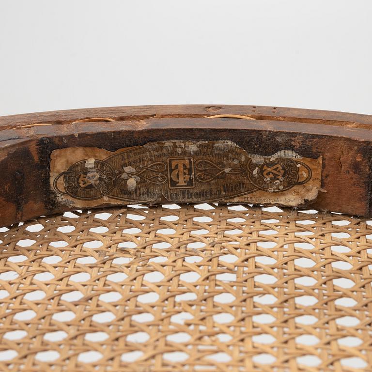 Five Thonét chairs No 14, Vienna around 1900.