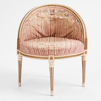 A Gustavian armchair, Stockholm, late 18th century.